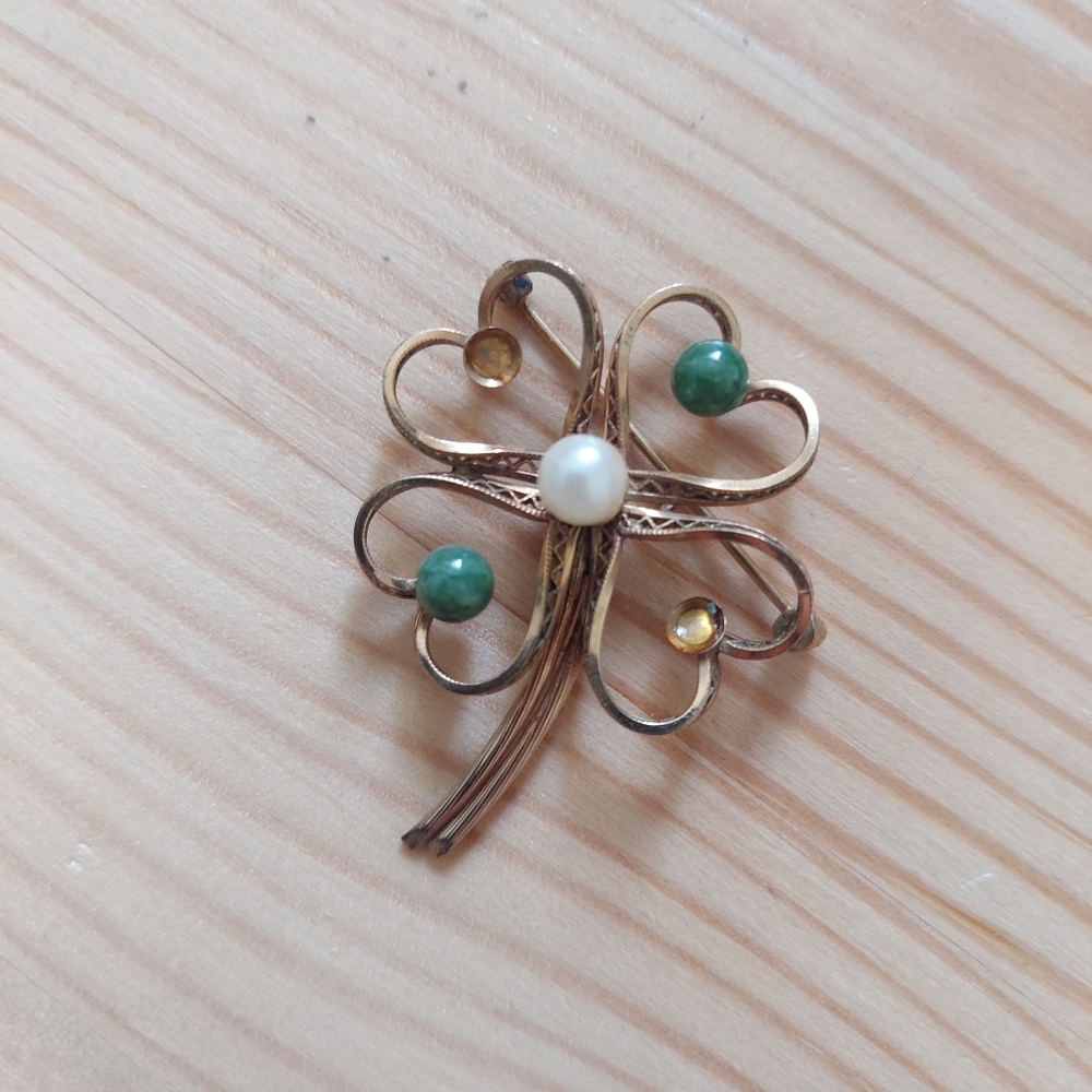 Four Leaf Clover Brooch